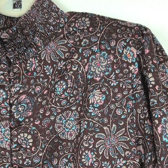 Renata by Renata Gasparian High Neck Floral Long Sleeve Maxi Dress Size L - Picture 3 of 11